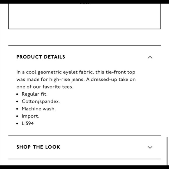 NWT Madewell Tie-front Geo Eyelet Top - Picture 5 of 5